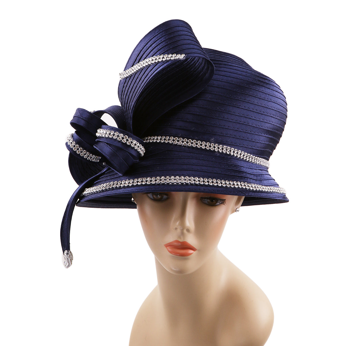 STUNNING NEW CHARM NY Navy Blue CHURCH HAT DERBY Couture hat. Designer hat. Kentucky Derby hat. Navy hat  main image 3