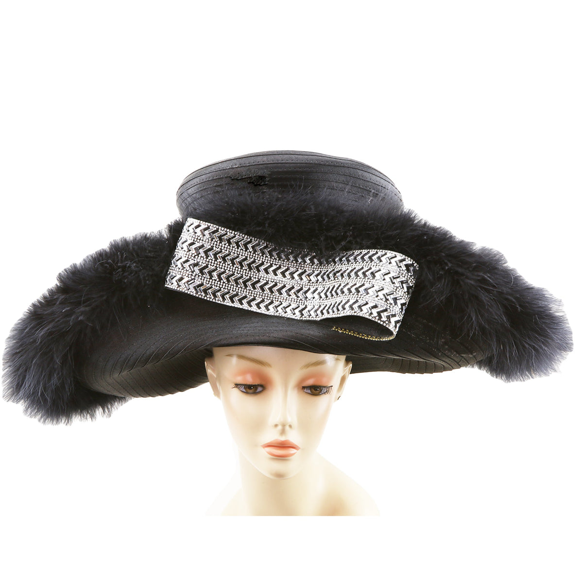 Wide Brim with Feather Detail - #4038 – EssenceHat