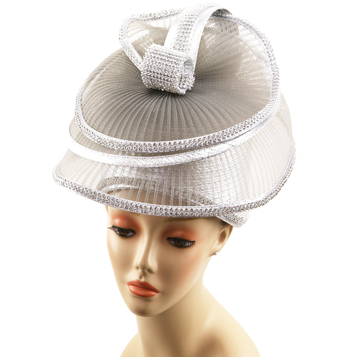 Elegant Dressy  Hat Ribbon Rhinestone  Accent Derby Church Brunch Tea Order Online Gold Derby Hats Suitable for Various Events  main image 4