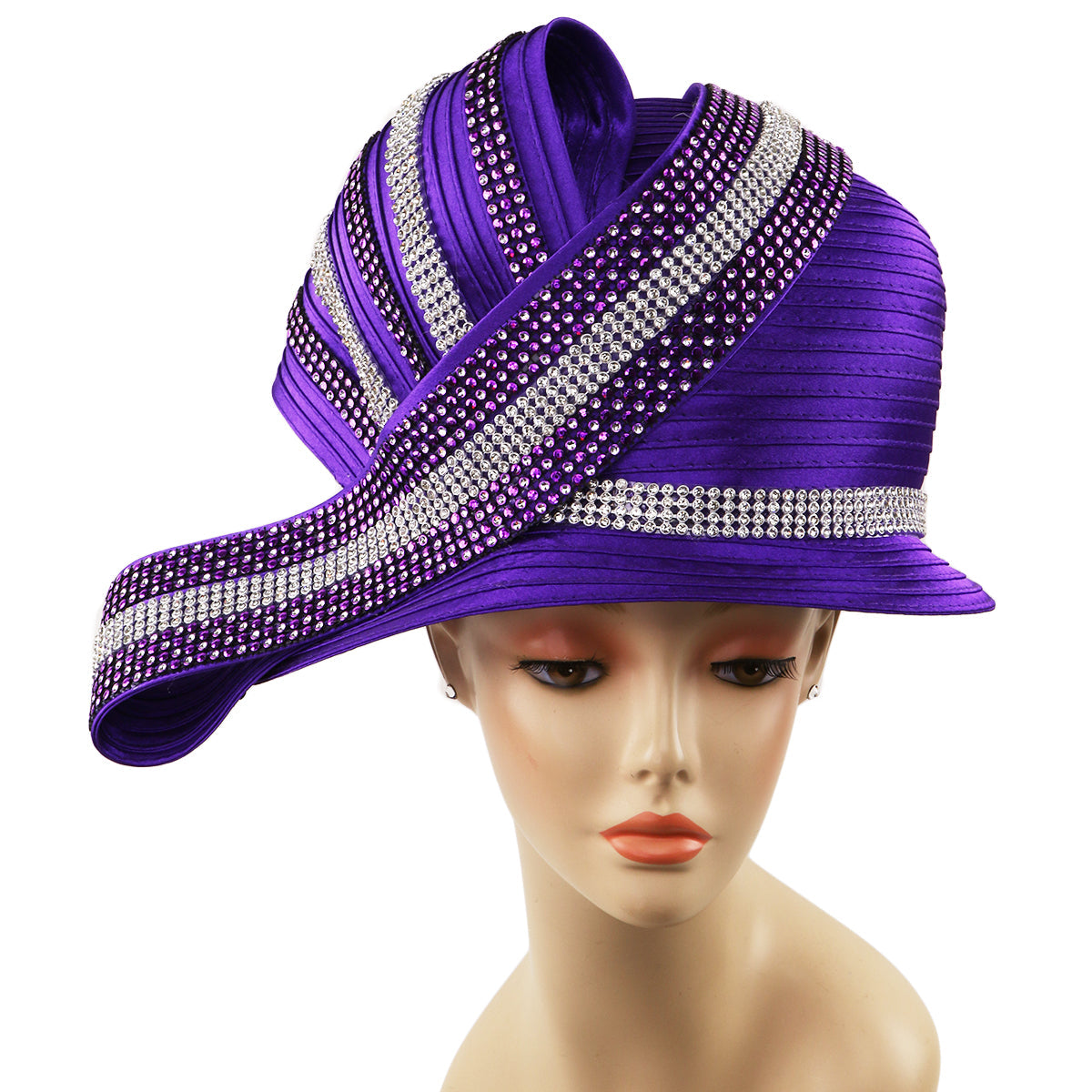 Satin Ribbon Church Hat, Elegant Hats, Derby, Rhinestone, Hatpin ...
