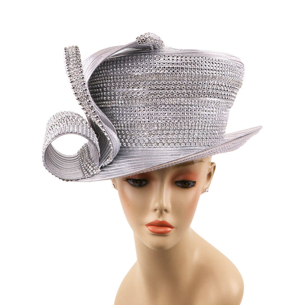Satin Ribbon Church Hat, Elegant Designer Hat, Rhinestone, Pillbox ...
