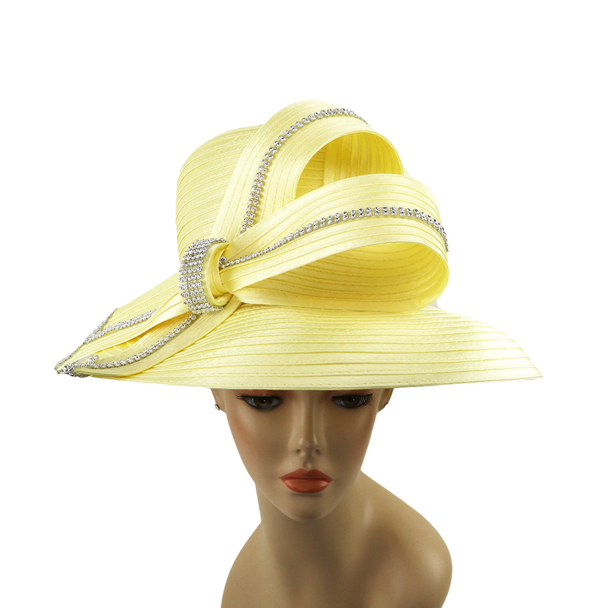 Satin Ribbon Church Hat, Hatbody, Rhinestone, Elegant Hats, Hatpin ...