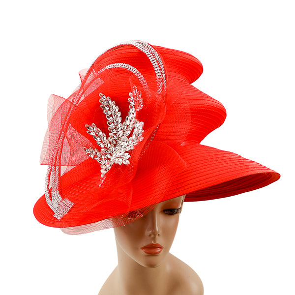 Vintage Hat Rhinestones Shimmer‎ Red Bow Custom Cheerleader Red Fabric Ribbon Red Rhinestone Cheer  main image 2