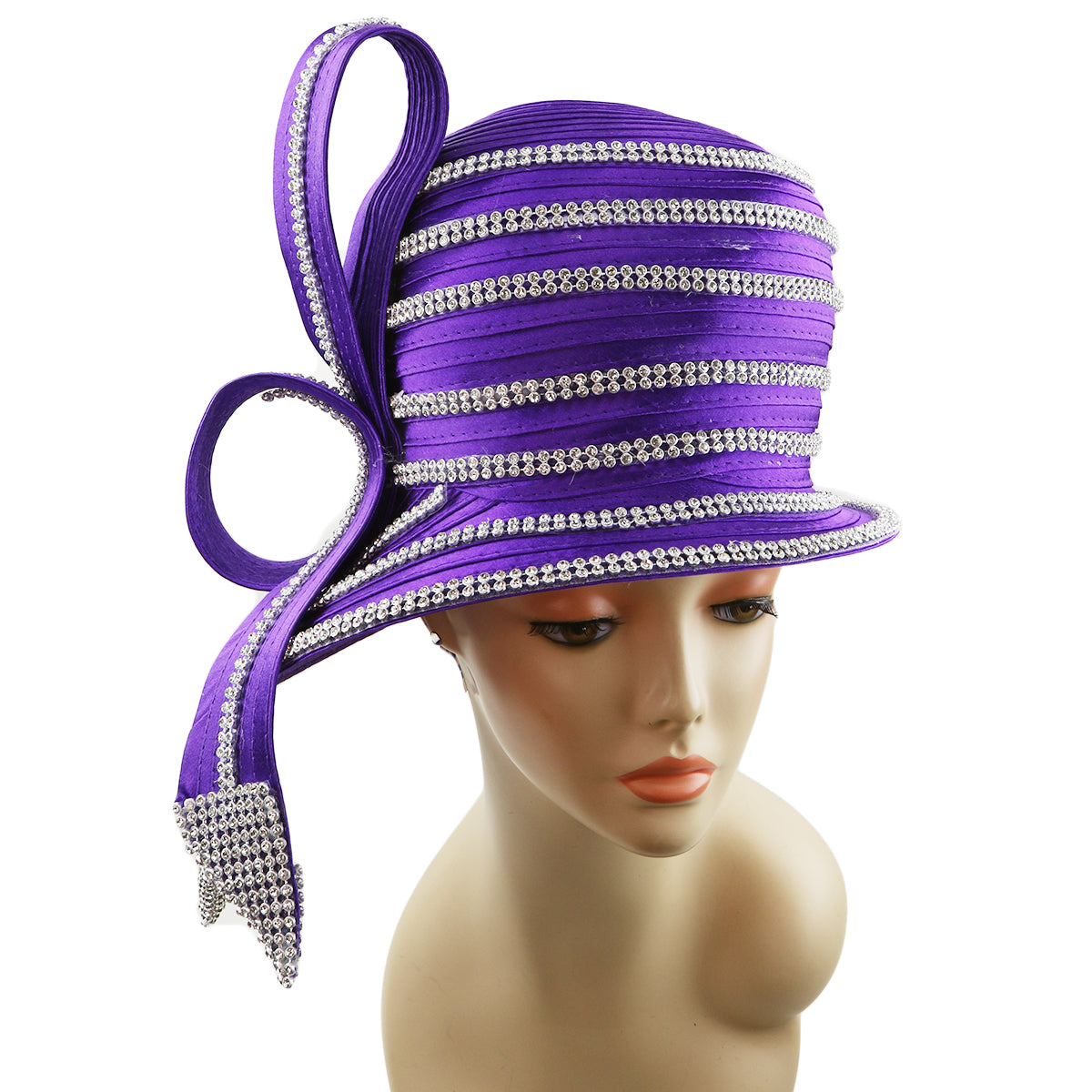 Satin Ribbon Church Hat, Elegant Hats, Derby, Rhinestone, Hatpin ...